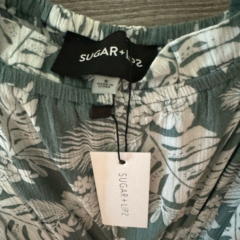 Sugarlips Tropical Print Belted Jumpsuit, Size Small, NWT - Picture 7 of 10